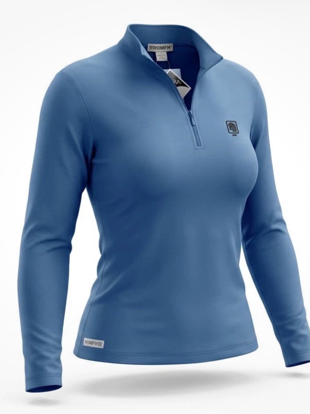 NEW Romfh Women's CoolMax LS Sport Mock Neck Quarter-Zip Equestrian Training Top